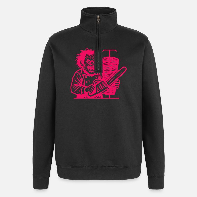 Horror Döner pink - Quarter-Zip-Sweatshirt - Schwarz