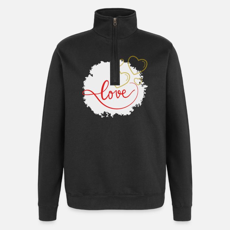 Liebe - Quarter-Zip-Sweatshirt - Schwarz