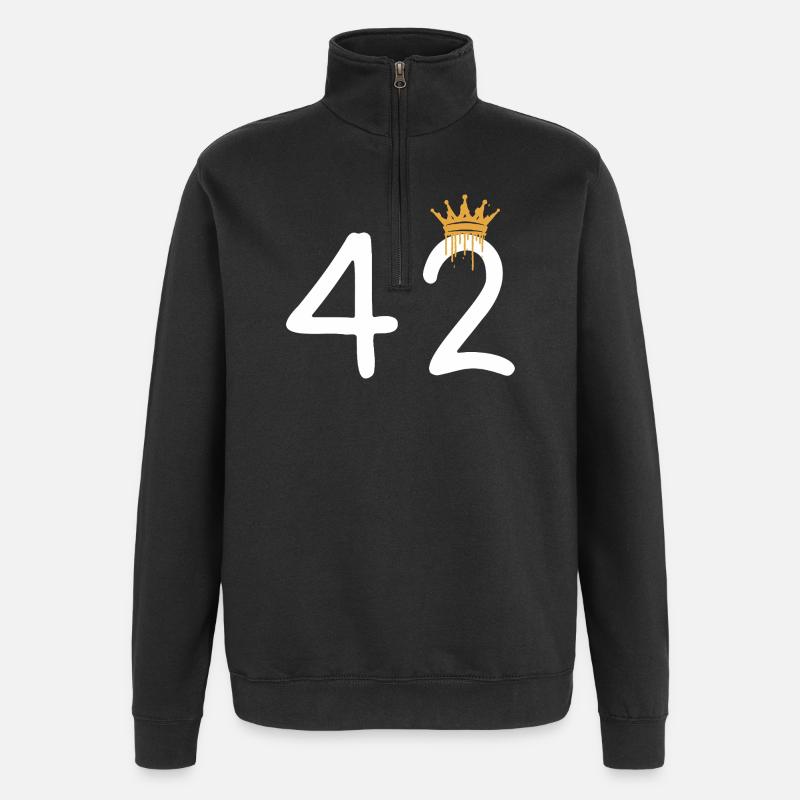 Graffiti numéro 42 avec couronne - Sweat à zip 1/4 - noir
