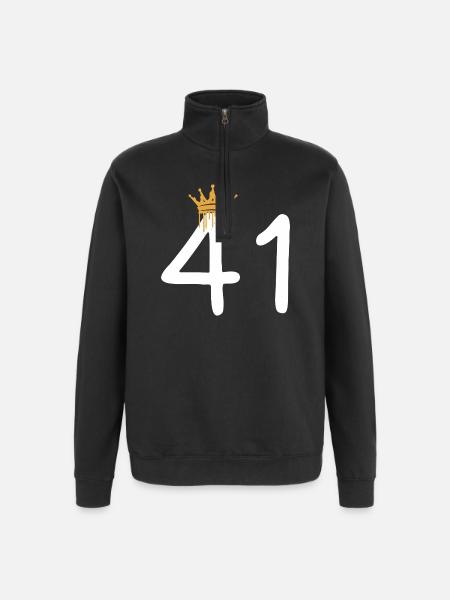 Graffiti royal numéro 41 - Sweat à zip 1/4 - noir
