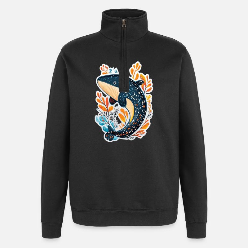 Wal - Quarter-Zip-Sweatshirt - Schwarz
