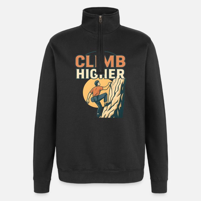 Kletterheld Motiv Design - Quarter-Zip-Sweatshirt - Schwarz