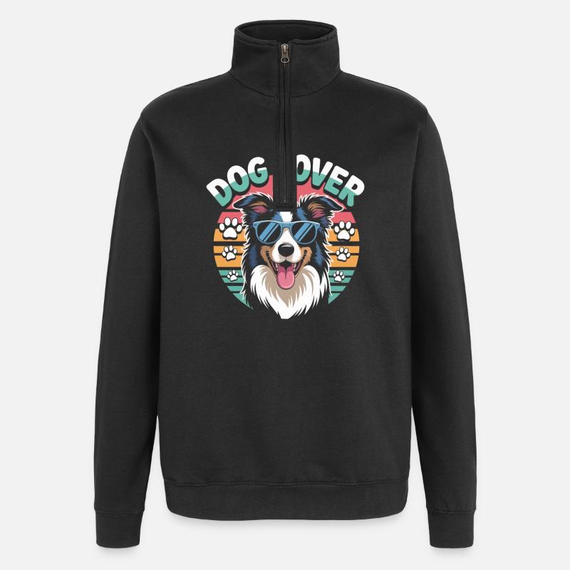 Hundefreund - Quarter-Zip-Sweatshirt - Schwarz