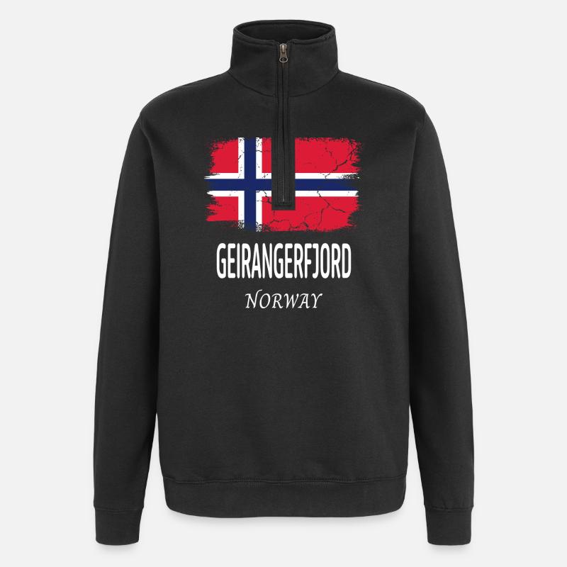 Geirangerfjord - Sweat à zip 1/4 - noir