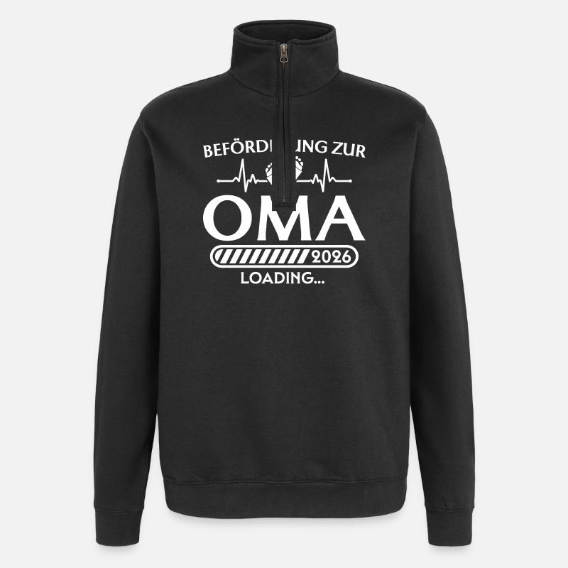 Beförderung zur Oma 2026 loading - Quarter-Zip-Sweatshirt - Schwarz