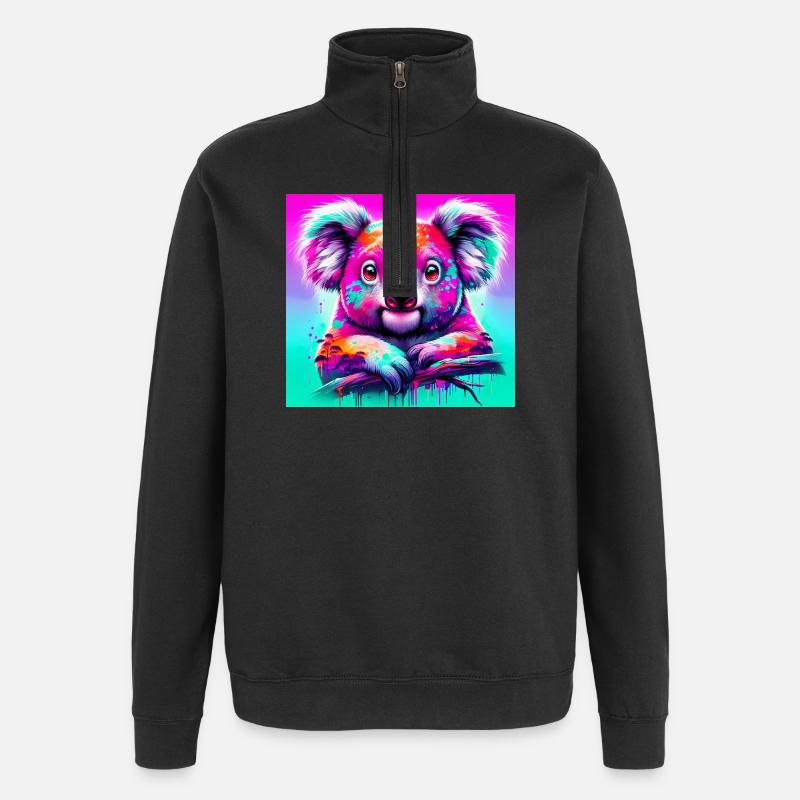 Koala - Quarter-Zip-Sweatshirt - Schwarz