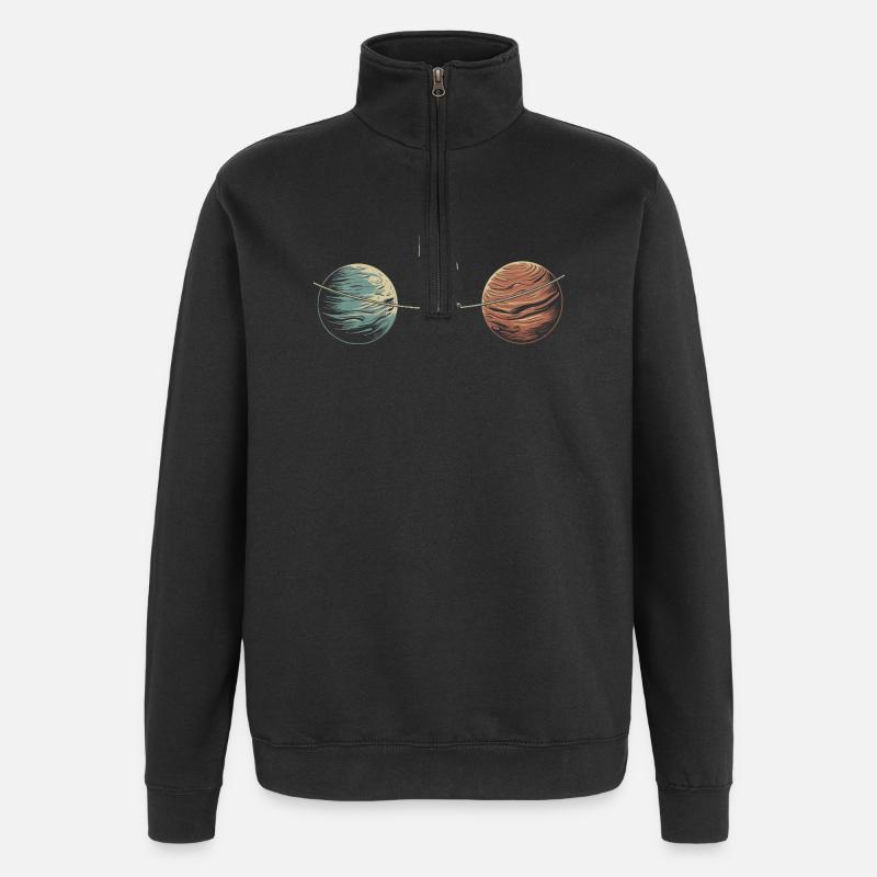 Space Acrobatics Art Design - Quarter-Zip Sweatshirt - black