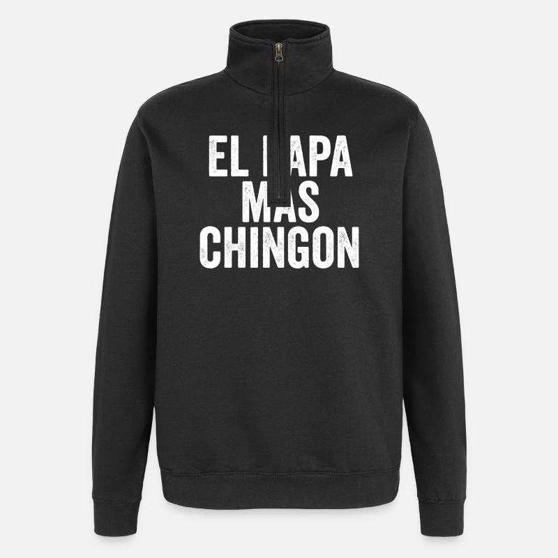 El Papa Mas Chingon - Quarter-Zip Sweatshirt - black