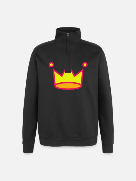 Crown Icon - Quarter-Zip Sweatshirt - black