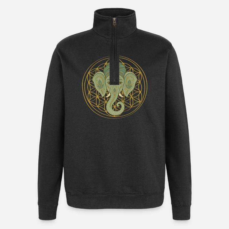 Elephant - Quarter-Zip Sweatshirt - black