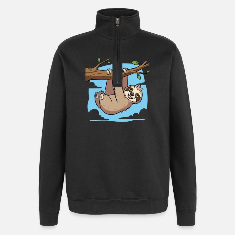 Faultier - Quarter-Zip-Sweatshirt - Schwarz