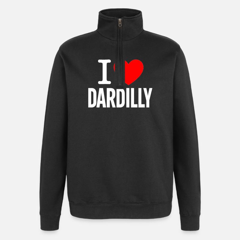 I LOVE DARDILLY  - Sweat à zip 1/4 - noir