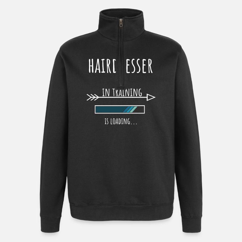 Coiffeur Cadeau Profession Éducation - Sweat à zip 1/4 - noir