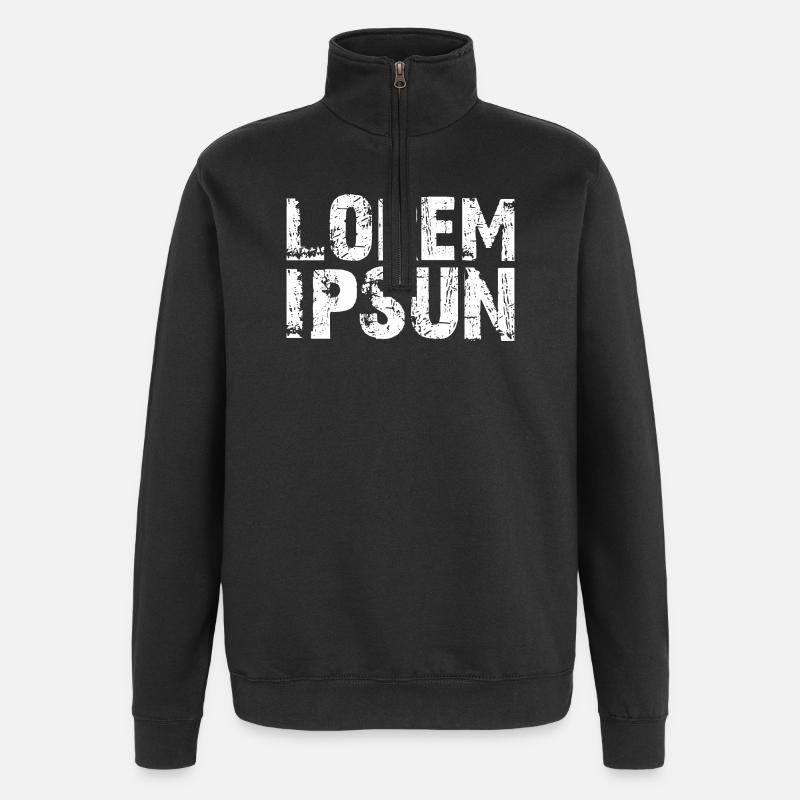 LOREM_IPSUN - Quarter-Zip Sweatshirt - black