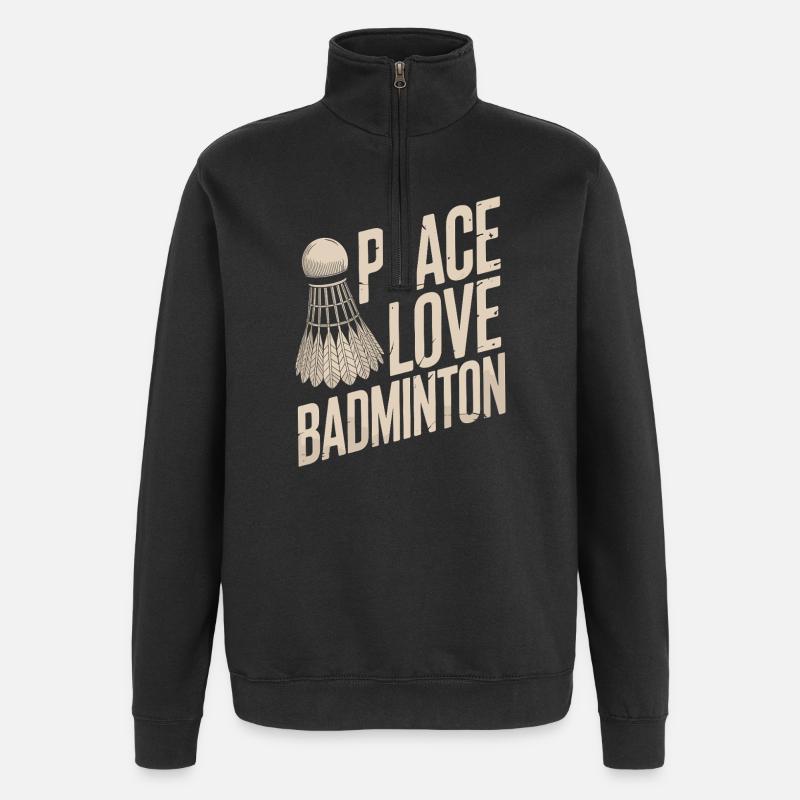 Conception de badminton Peace Love - Sweat à zip 1/4 - noir
