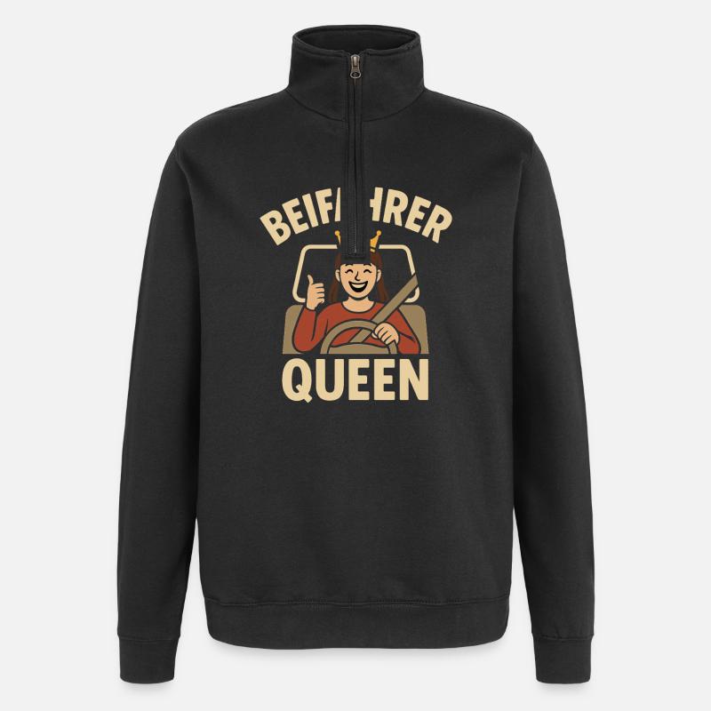 Passenger Queen Design - Quarter-Zip Sweatshirt - black