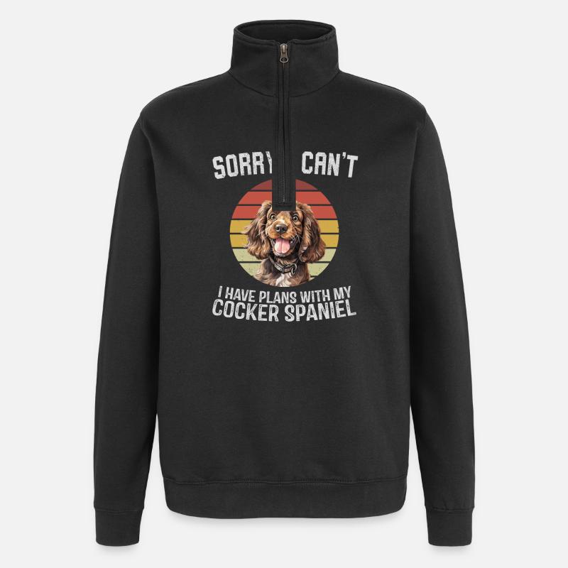 Cocker Spaniel Citation humoristique Design - Sweat à zip 1/4 - noir