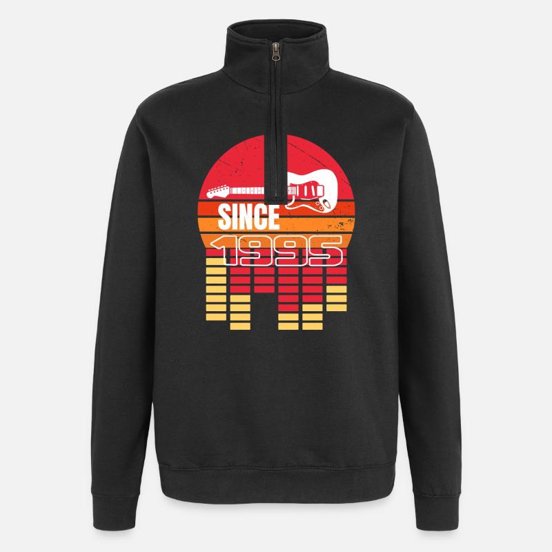 Since 1995 Retro Guitar - Sweat à zip 1/4 - noir