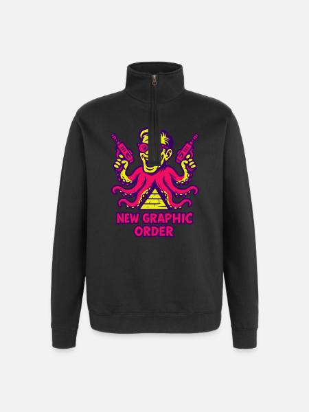 New Graphic Order Supermotiv - Quarter-Zip Sweatshirt - black