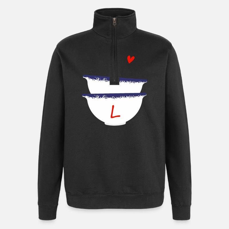 Lettre l bols breton - Sweat à zip 1/4 - noir