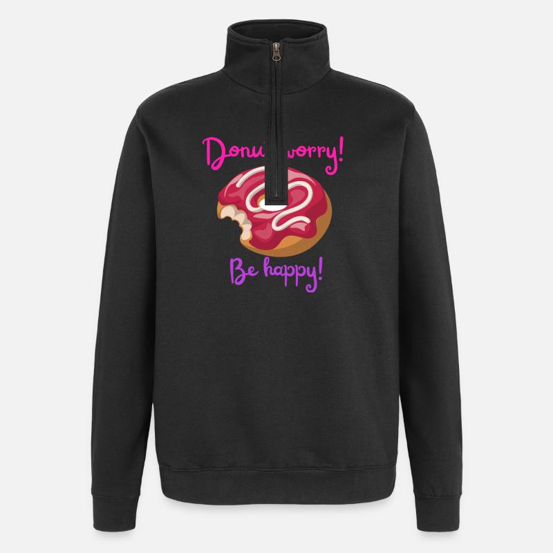 Donut - Quarter-Zip-Sweatshirt - Schwarz