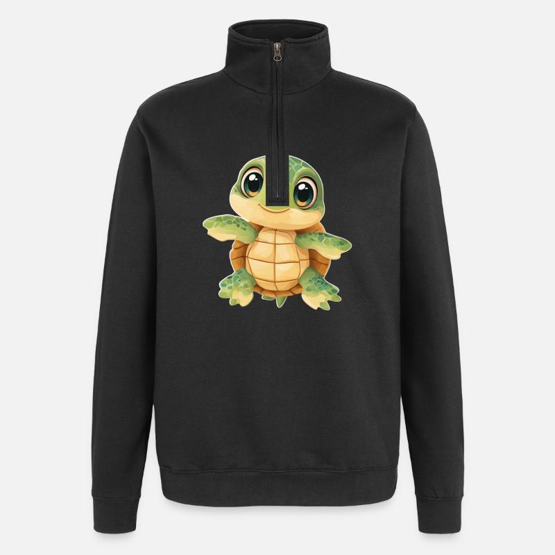 Schildkröte - Quarter-Zip-Sweatshirt - Schwarz