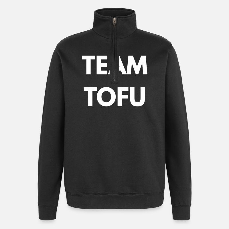 Team Tofu – Vegan Statement - Quarter-Zip-Sweatshirt - Schwarz