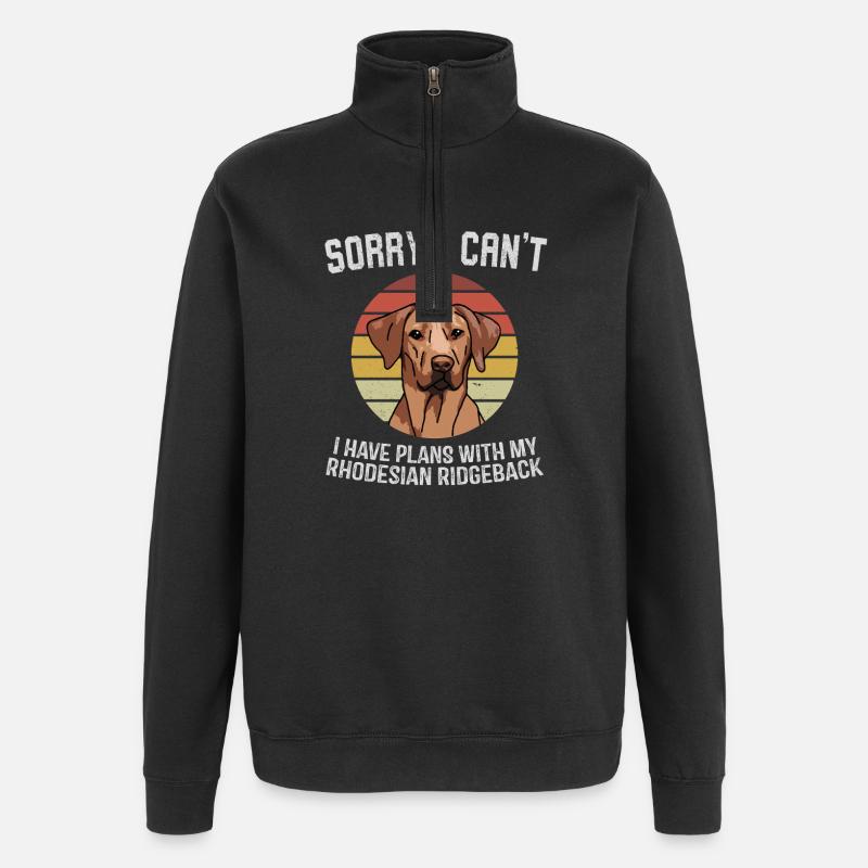 Rhodesian Ridgeback Apology Graphic - Quarter-Zip Sweatshirt - black