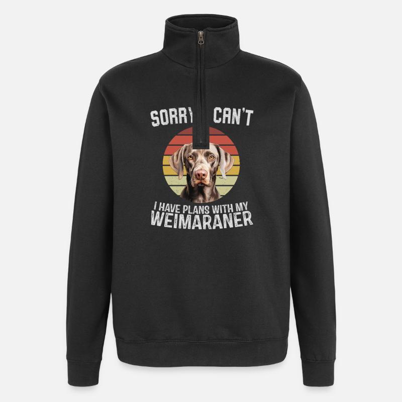 Weimaraner Love Humorous Design - Quarter-Zip Sweatshirt - black