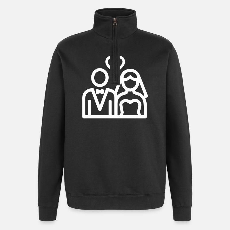 Brautpaar Ehepaar Hochzeit - Quarter-Zip-Sweatshirt - Schwarz