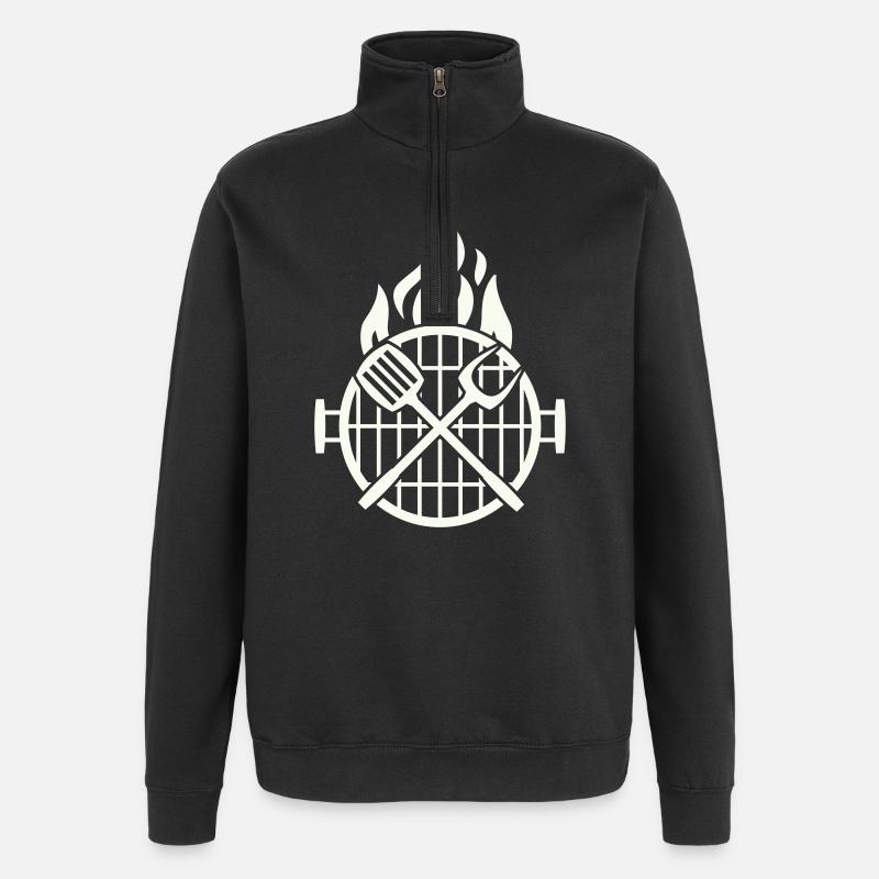 grill_grillzange- - Sweat à zip 1/4 - noir