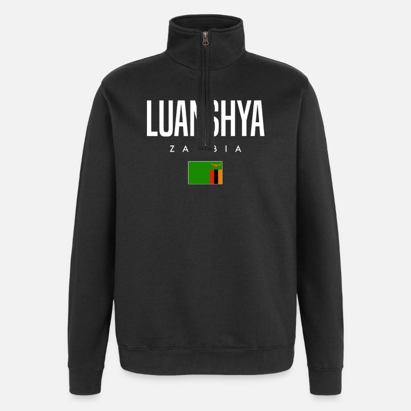 Luanshya, Zambie - Sweat à zip 1/4 - noir