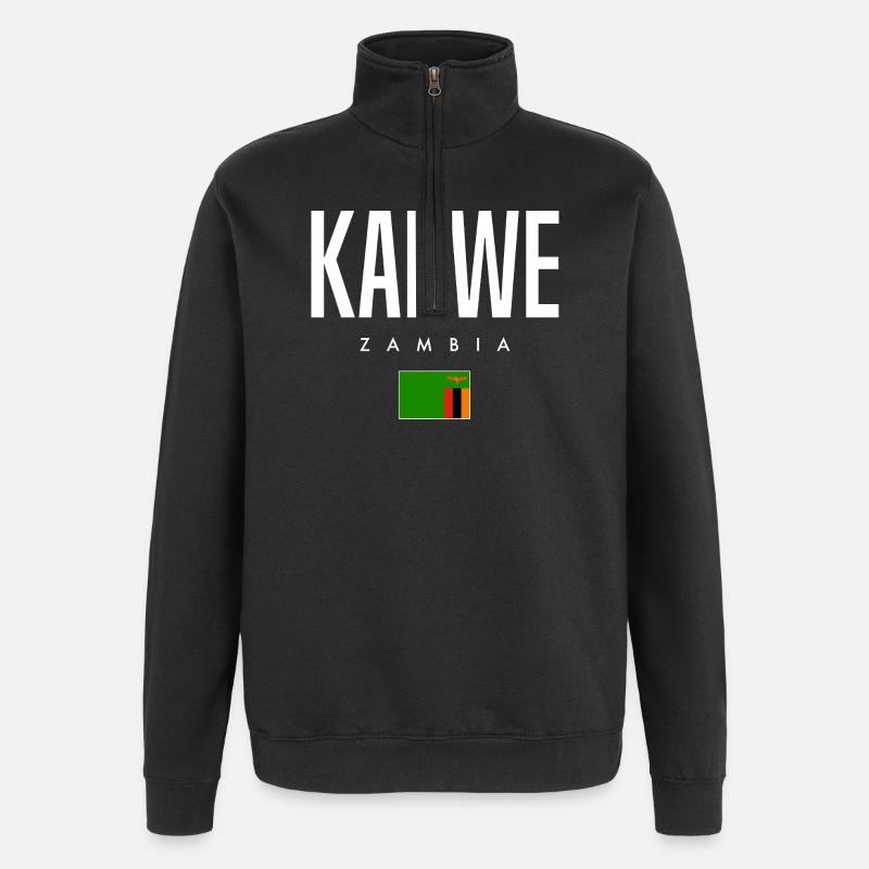 Kabwe Sambia - Quarter-Zip-Sweatshirt - Schwarz