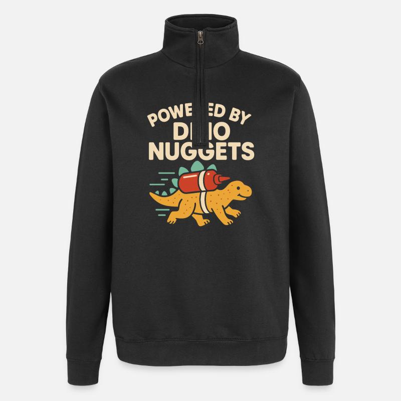 Dino Nuggets Nostalgie Drôle Snack Dinosaure - Sweat à zip 1/4 - noir