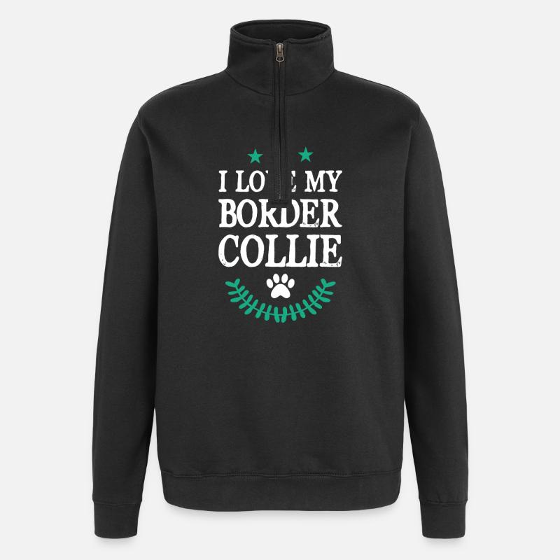 BORDER_COLLIE - Sweat à zip 1/4 - noir