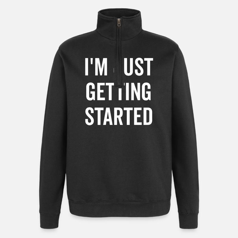 Je ne fais que commencer - Sweat à zip 1/4 - noir