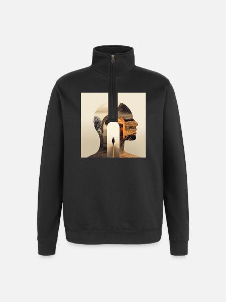 Nature and Spiritual Friendship Portraits - Quarter-Zip Sweatshirt - black