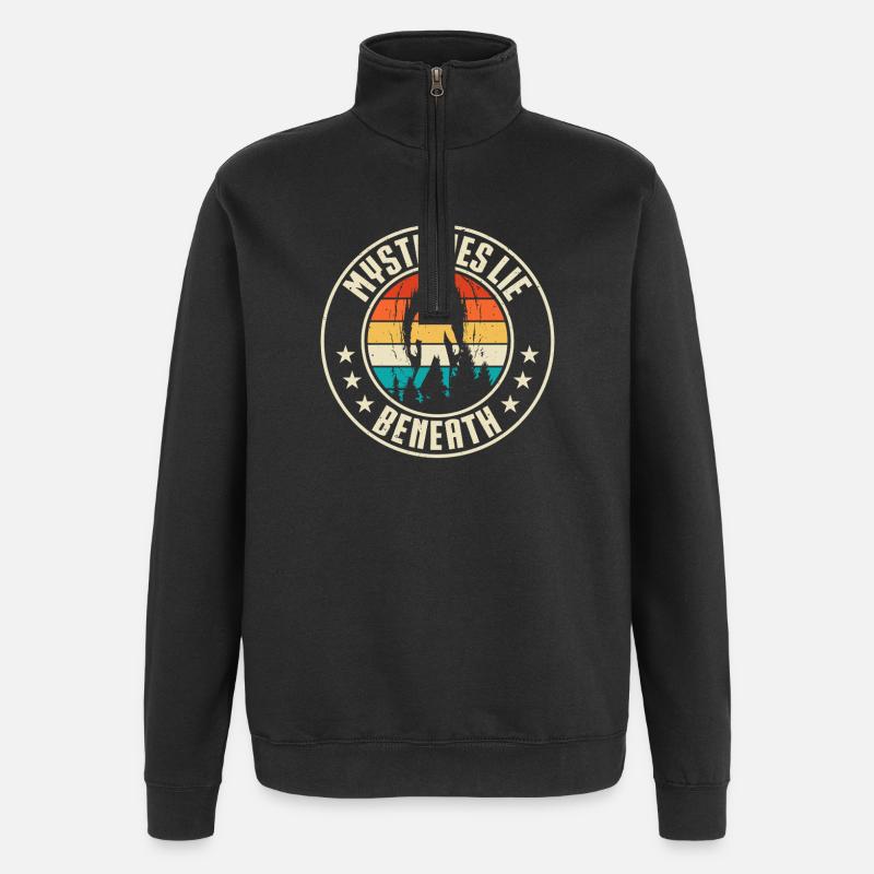 Spelunking Cave Explorer - Quarter-Zip Sweatshirt - black