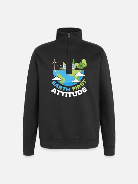 Ski Skifahrer Wintersport - Quarter-Zip-Sweatshirt - Schwarz