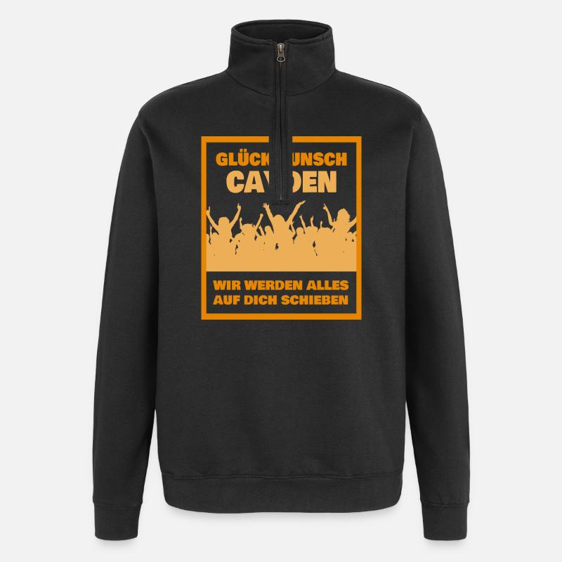 Prénom Cayden - Sweat à zip 1/4 - noir