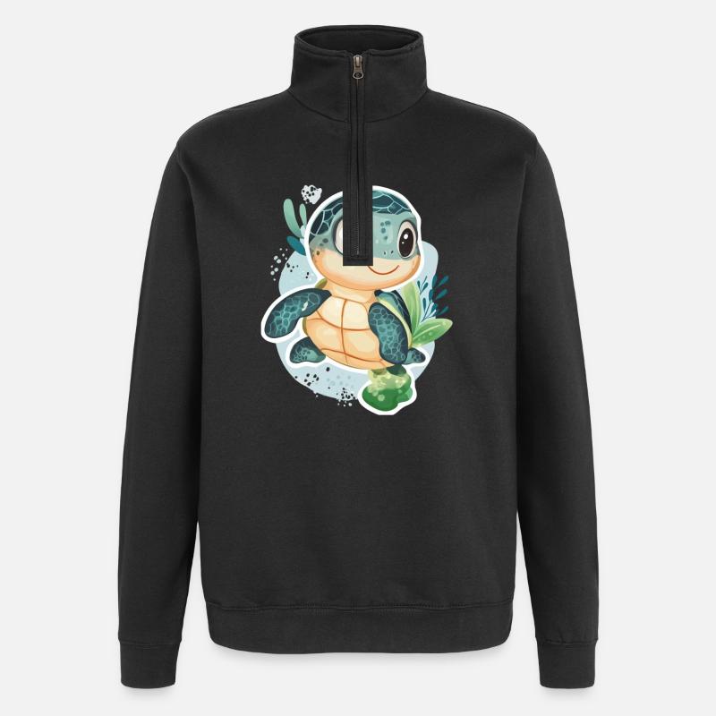 Turtle - Quarter-Zip Sweatshirt - black