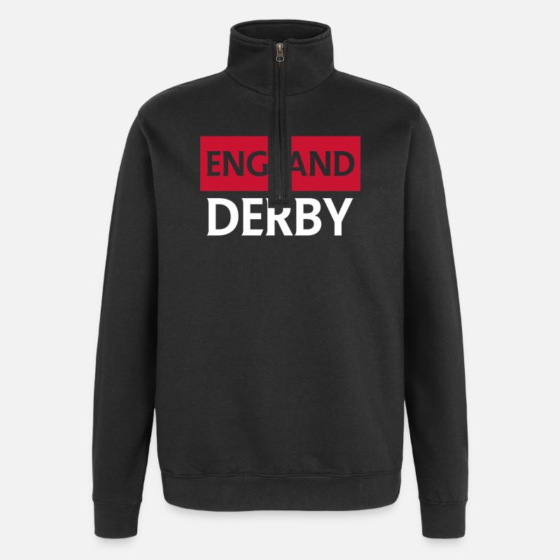 Derby anglais design rétro - Sweat à zip 1/4 - noir