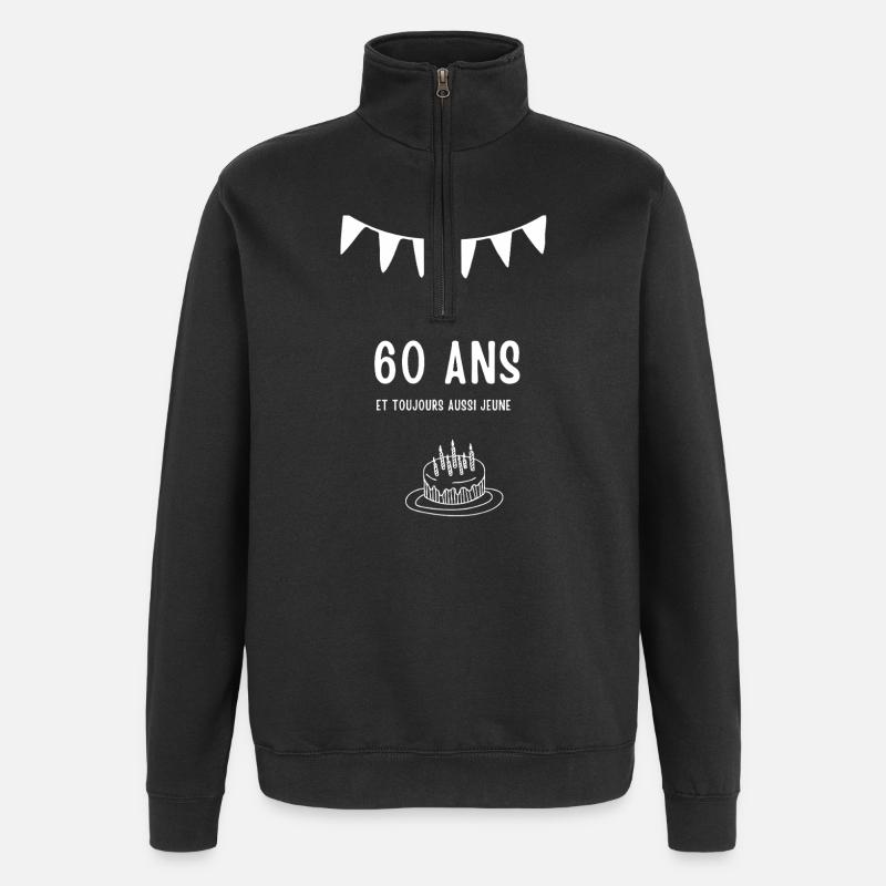 Fun 60th Anniversary Celebration - Quarter-Zip Sweatshirt - black