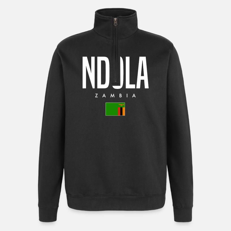Ndola Sambia - Quarter-Zip-Sweatshirt - Schwarz