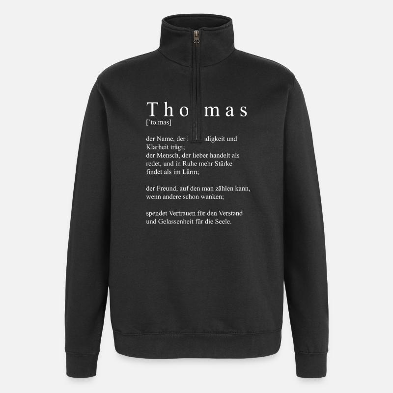 Thomas Definition Typography - Quarter-Zip Sweatshirt - black