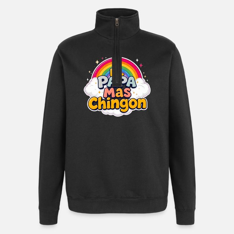 El Papa Mas Chingon - Quarter-Zip Sweatshirt - black