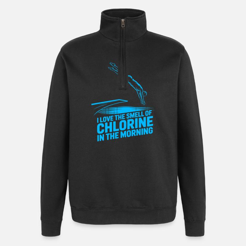 Kunstspringen Turmspringer Sprungbrett - Quarter-Zip-Sweatshirt - Schwarz