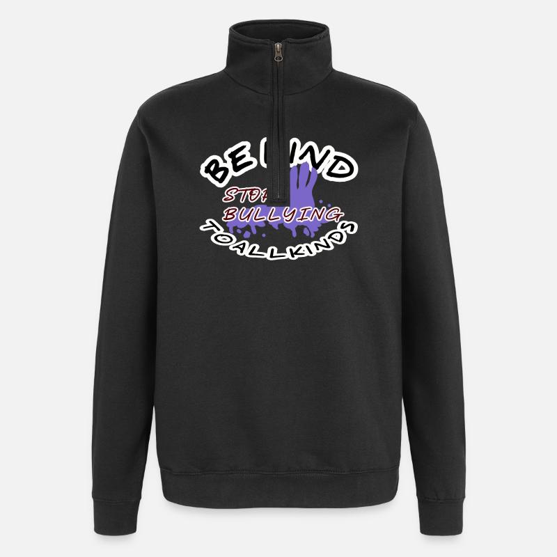 Ne me brutalisez pas - Sweat à zip 1/4 - noir