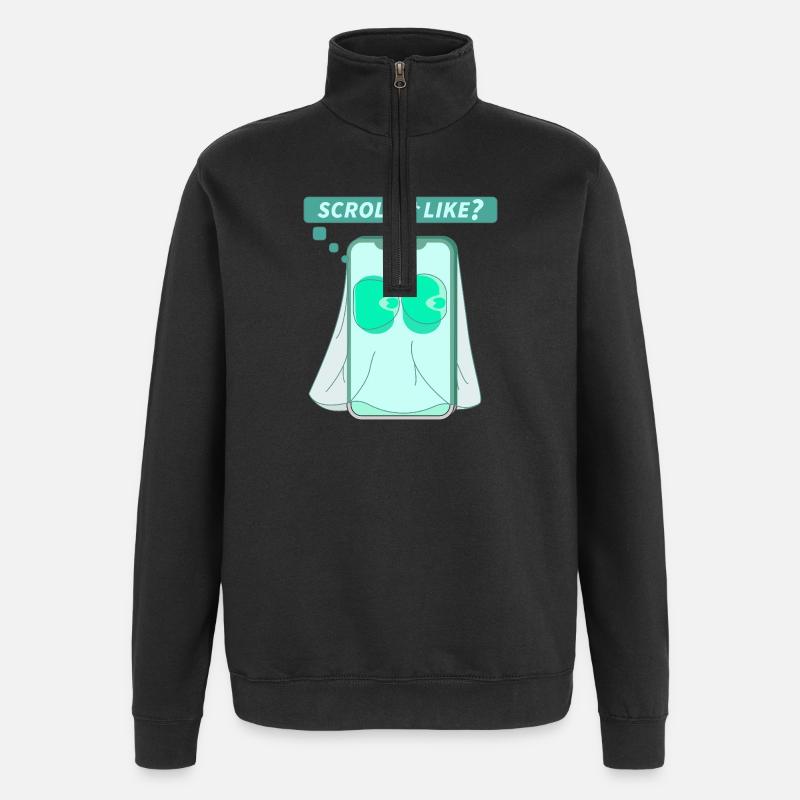 OU - Sweat à zip 1/4 - noir