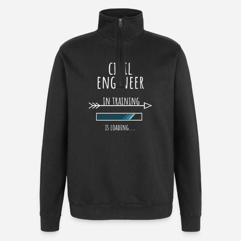 Geschenk Beruf Ausbildung Bauingenieur - Quarter-Zip-Sweatshirt - Schwarz